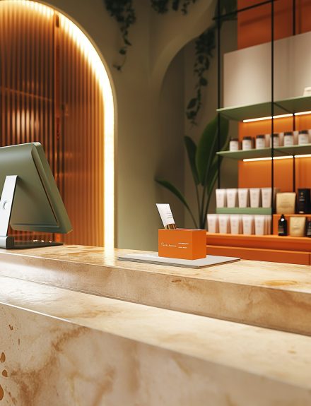 Stylish Retail Store Interior with POS System Stylish Retail Store Interior with POS System